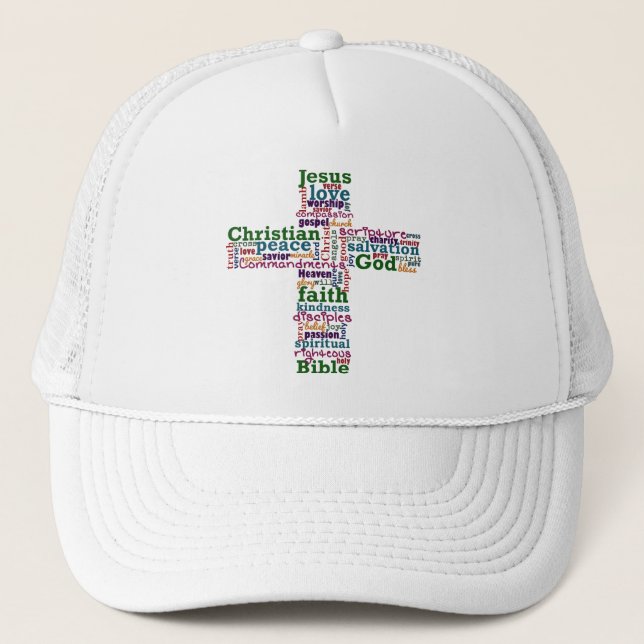 Christliches Religiöses Wortkreuz Truckerkappe (Vorderseite)