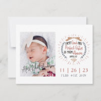 Christliches religiöses Zitat Foto Geburtsankündig