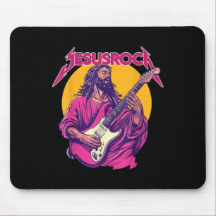 Christliches Retro-Zitat Jesus Rock Grundmusik Mousepad