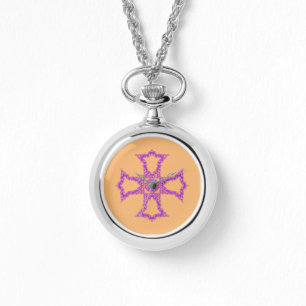Christliches rotes Kreuz Armbanduhr