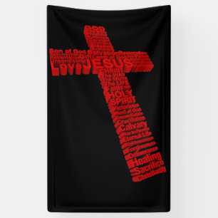 Christliches Rotes Kreuz Collage Art mit Glaube Banner