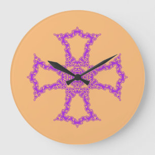 Christliches rotes Kreuz Große Wanduhr