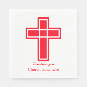 Christliches rotes Kreuz Serviette
