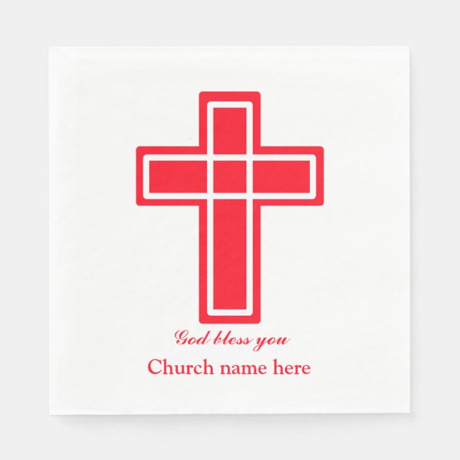 Christliches rotes Kreuz Serviette (Vorderseite)