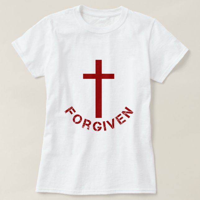 Christliches Rotes Kreuz und Textdesign T-Shirt (Design vorne)