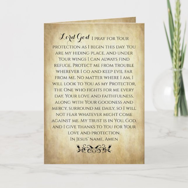 Christliches Schutzgebet Karte (Vorderseite)