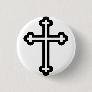 Christliches Schwarzes Kreuz Button