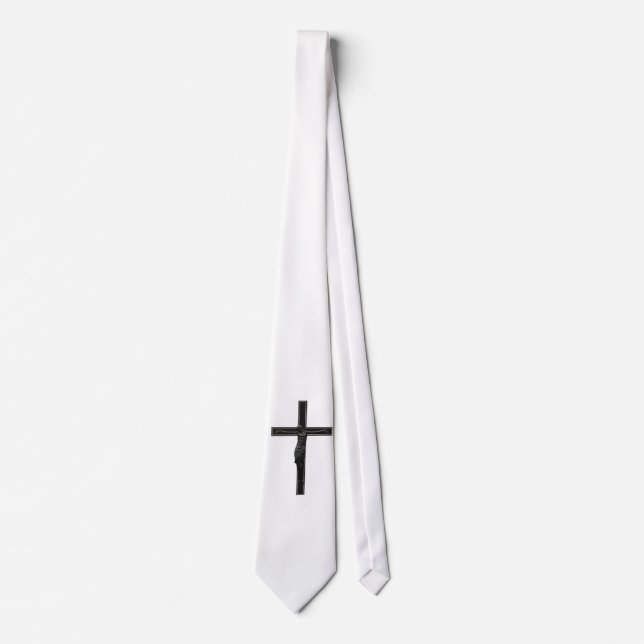 Christliches Schwarzes Kreuz Krawatte (Vorderseite)