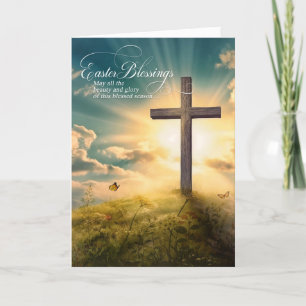 Christliches segensreiches Kreuz auf der Ostseite  Feiertagskarte