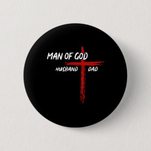 Christliches Shirt Mann Gottes Ehemann Vater Vater Button