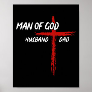 Christliches Shirt Mann Gottes Ehemann Vater Vater Poster