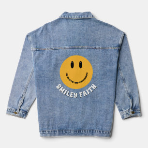 Christliches Smiley-Gesicht Smiley Glaube Freude d Jeansjacke