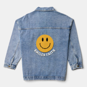 Christliches Smiley-Gesicht Smiley Glaube Freude d Jeansjacke