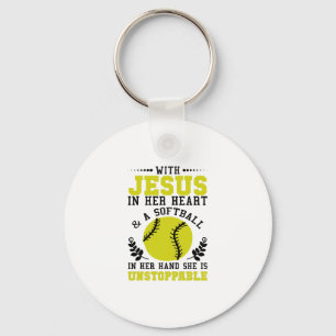 Christliches Softball-Geschenk für religiöse Bas Schlüsselanhänger
