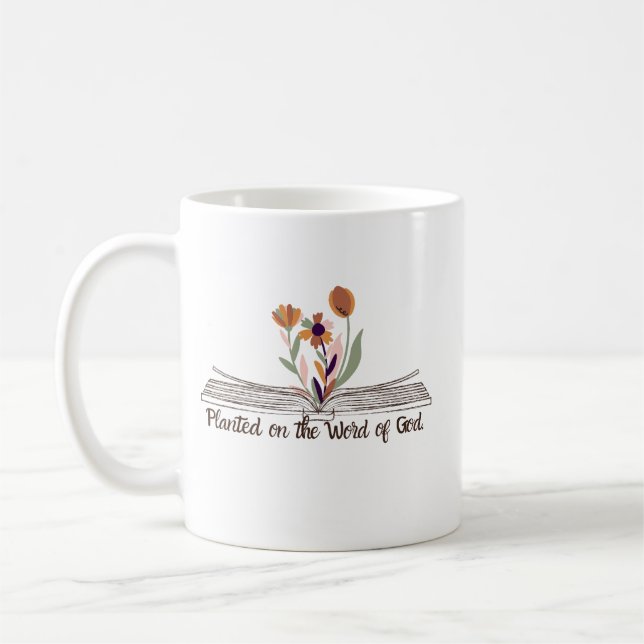 Christliches Sprichwort der Bibel Kaffeetasse (Links)