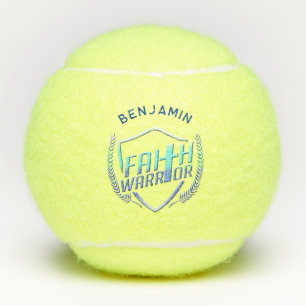 Christliches Sprichwort Vertrauenserwärter Blau Li Tennisbälle