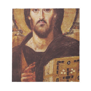 Christliches Symbol Jesus Christ Pantocrator Notizblock