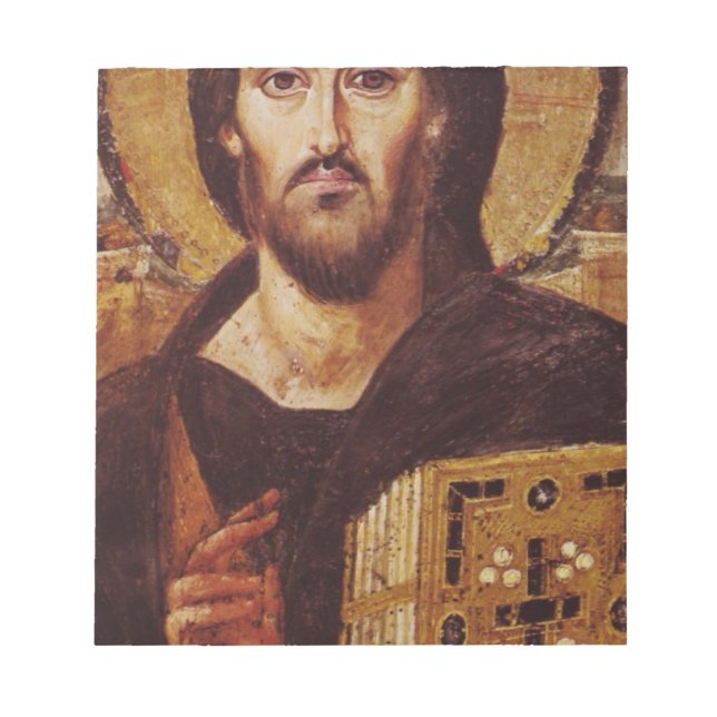 Christliches Symbol Jesus Christ Pantocrator Notizblock (Vorderseite)