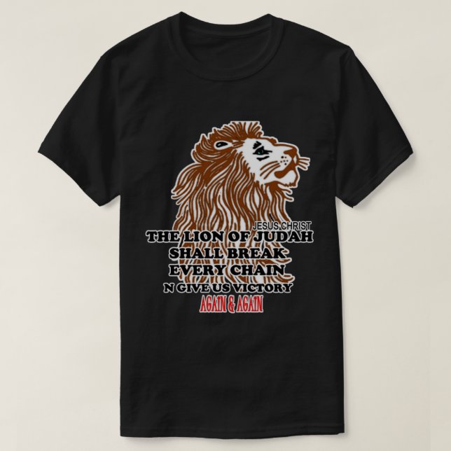 Christliches T-Shirt der Löwe des Stammes von (Design vorne)