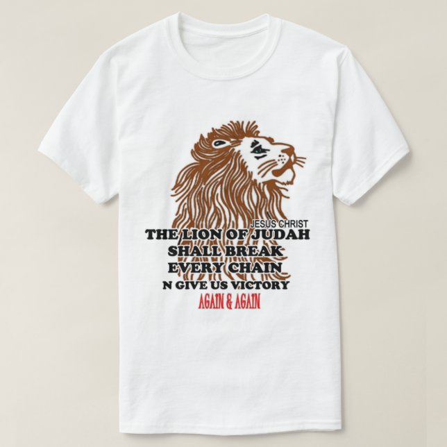 Christliches T Shirt Der Löwe des Stammes von Juda (Design vorne)