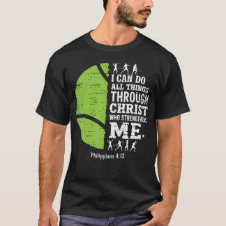 Christliches Tennis Ich kann alle Dinge religiös t T-Shirt