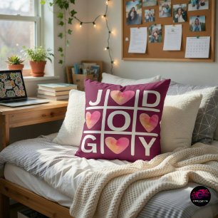 Christliches Tic Tac Toe Freude Gott Herzen Kissen