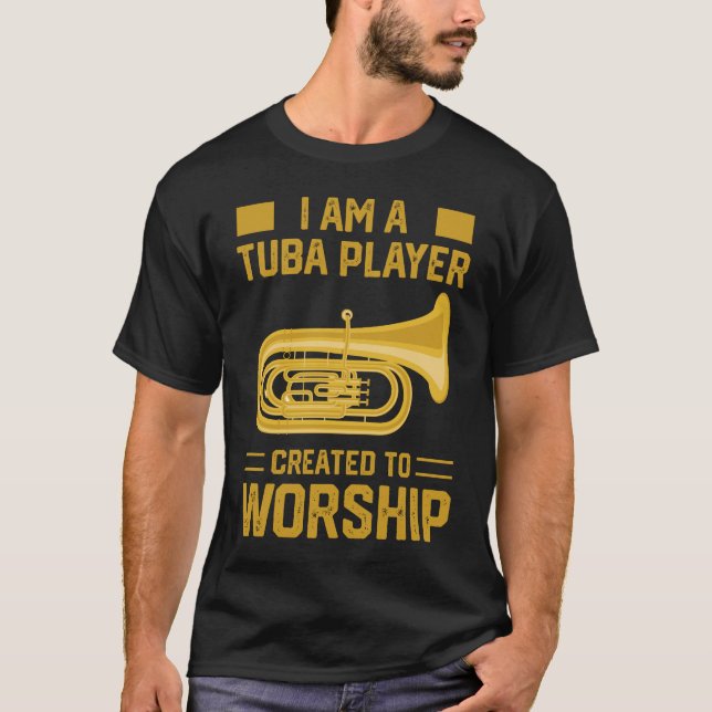 Christliches Tuba-Spieler-marschierendes Band-T - T-Shirt (Vorderseite)