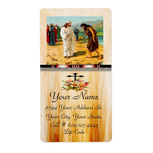 christliches Vintages Versandetikett 12 (Vorne)