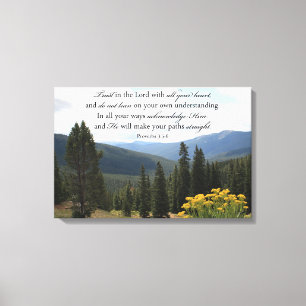 Christliches Wand-Kunst-Mountain View Vertrauen im Leinwanddruck