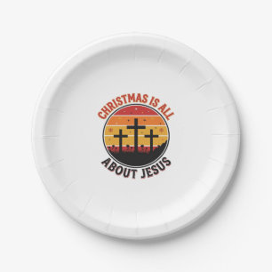 Christliches Weihnachten Jesus Sonnenuntergang Kre Pappteller