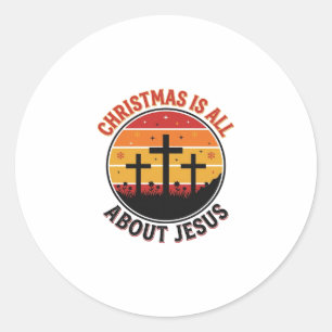 Christliches Weihnachten Jesus Sonnenuntergang Kre Runder Aufkleber