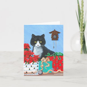 Christliches Weihnachtsgeschenk Tuxedo-Katze Maus Feiertagskarte