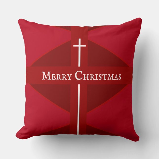 Christliches Weihnachtsrot Kissen (Vorderseite)