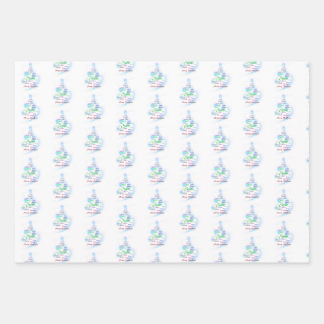 Christliches Weihnachtswackelpapier Geschenkpapier Set (Vorderseite)