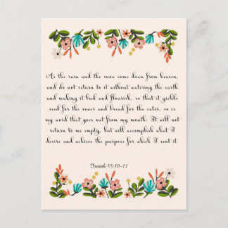 Christliches Zitat Art - Isaiah 55:10-11 Postkarte