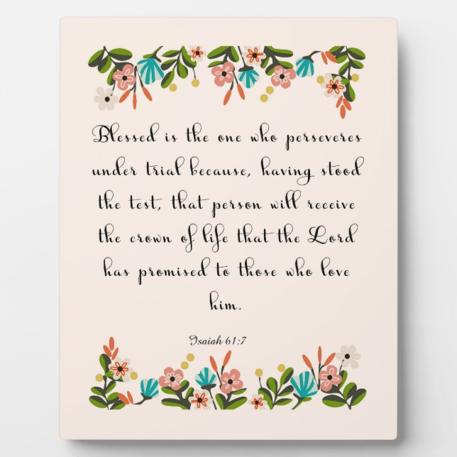 Christliches Zitat Art - Isaiah 61:7 Fotoplatte (Vorderseite)