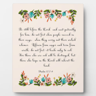 Christliches Zitat Art - Psalm 37:7-9 Fotoplatte