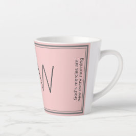 Christliches Zitat Blue Pink Monogram Milchtasse