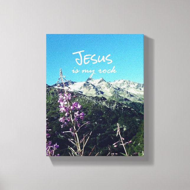 Christliches Zitat: Jesus ist mein Rock Leinwanddruck (Vorderseite)