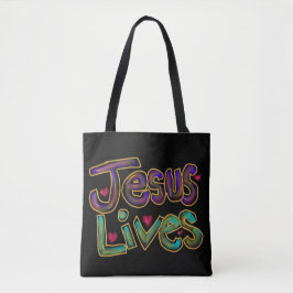 Christliches Zitat 'Jesus lebt' Benutzerdefinierte Tasche