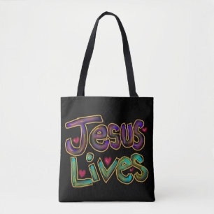 Christliches Zitat 'Jesus lebt' Benutzerdefinierte Tasche