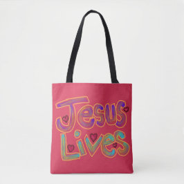 Christliches Zitat 'Jesus lebt' Benutzerdefinierte Tasche