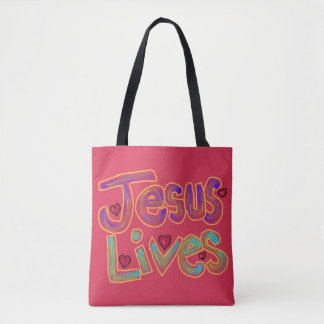 Christliches Zitat 'Jesus lebt' Benutzerdefinierte Tasche
