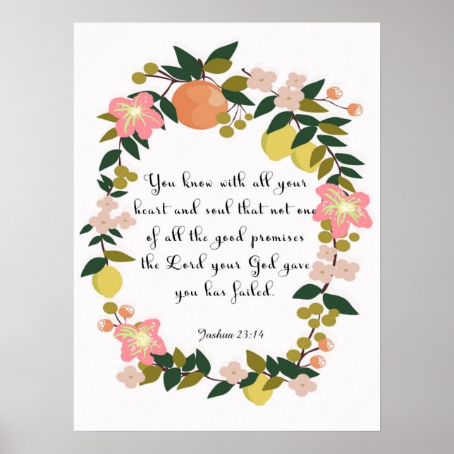 Christliches Zitat - Joshua 23:14 Poster (Vorne)