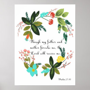 Christliches Zitat Kunst - Psalm 27:10 Poster