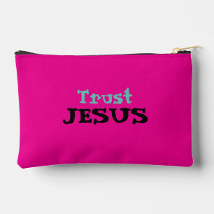 Christliches Zitat „Vertraue Jesus“ Floral auf Ros Zubehörtasche