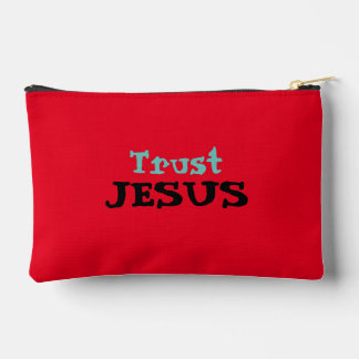 Christliches Zitat "Vertraut Jesus", Blumenmuster  Zubehörtasche