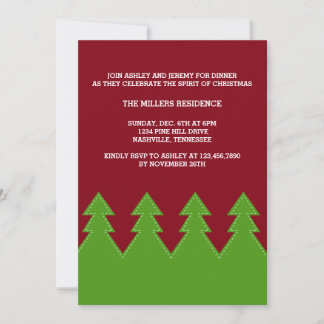 Christma Trees dans une rangée Invitations de Fête