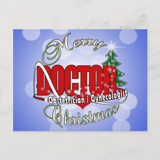 CHRISTMAKTOR OBSTETRIZISCH/GYNEKOLOGISTIN FEIERTAGSPOSTKARTE (Vorderseite)