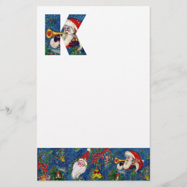 CHRISTMAL K SCHREIBEN / SANTA CLAUS BUGLER MONOGRA BRIEFPAPIER (Vorderseite)